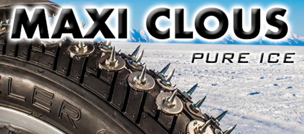 Maxi clous moto by 2RTeam pour la glace, lac gelé, Baïkal Mile, stunt, record vitesse...